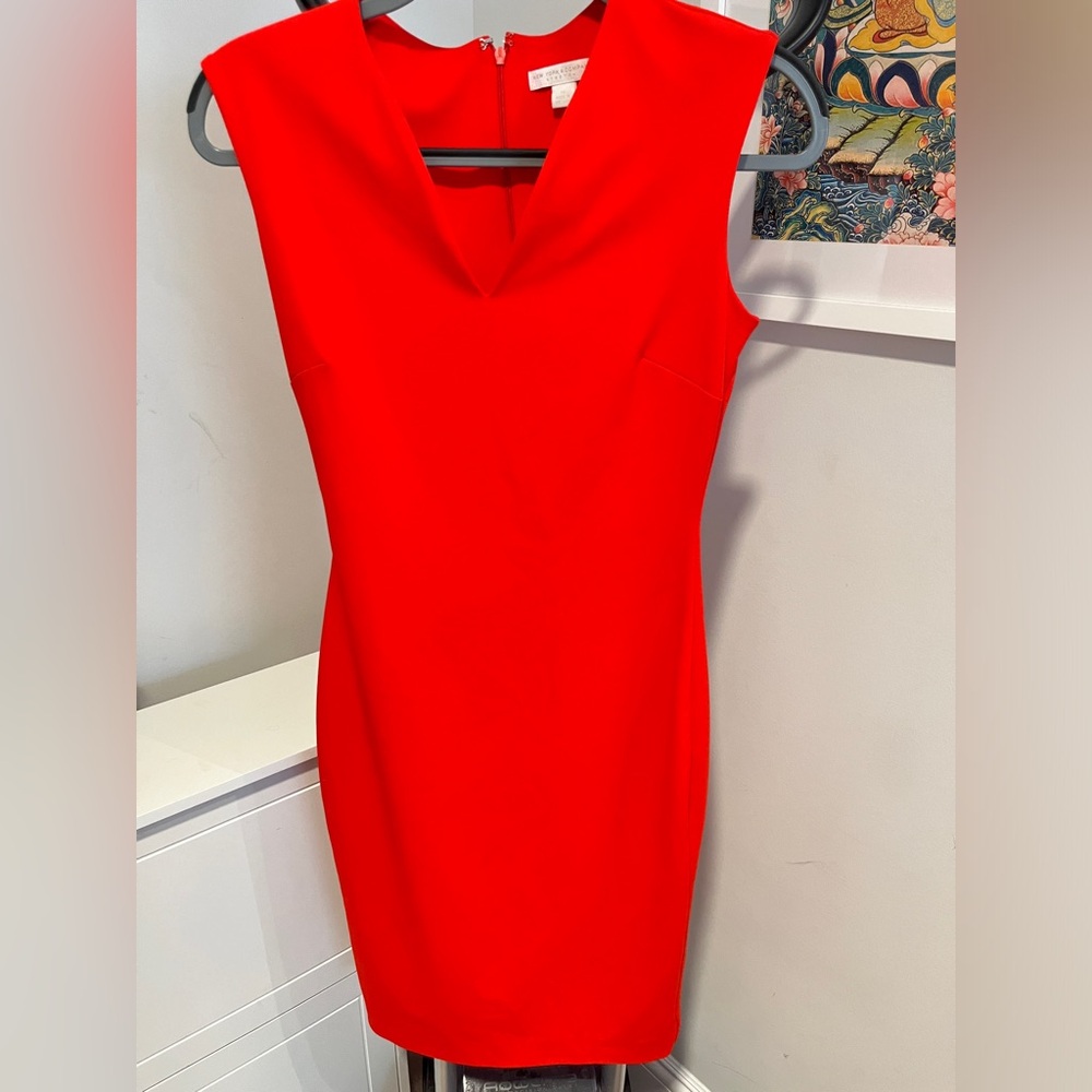 XS NY & Company Bright Cherry Red Sheath dress